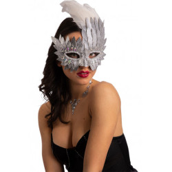 Luxusná strieborná maska z eko kože